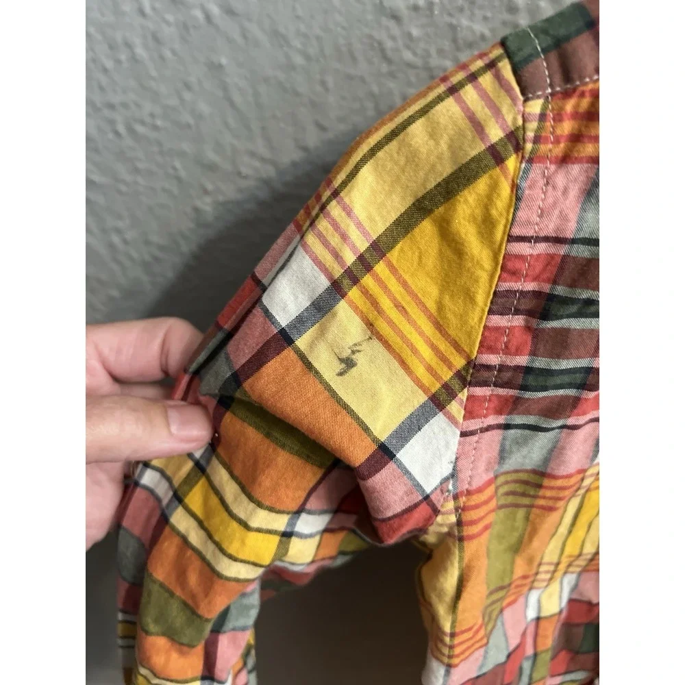 Boys Ralph Lauren blue yellow Plaid  long sleeve Button Up‎ size 7